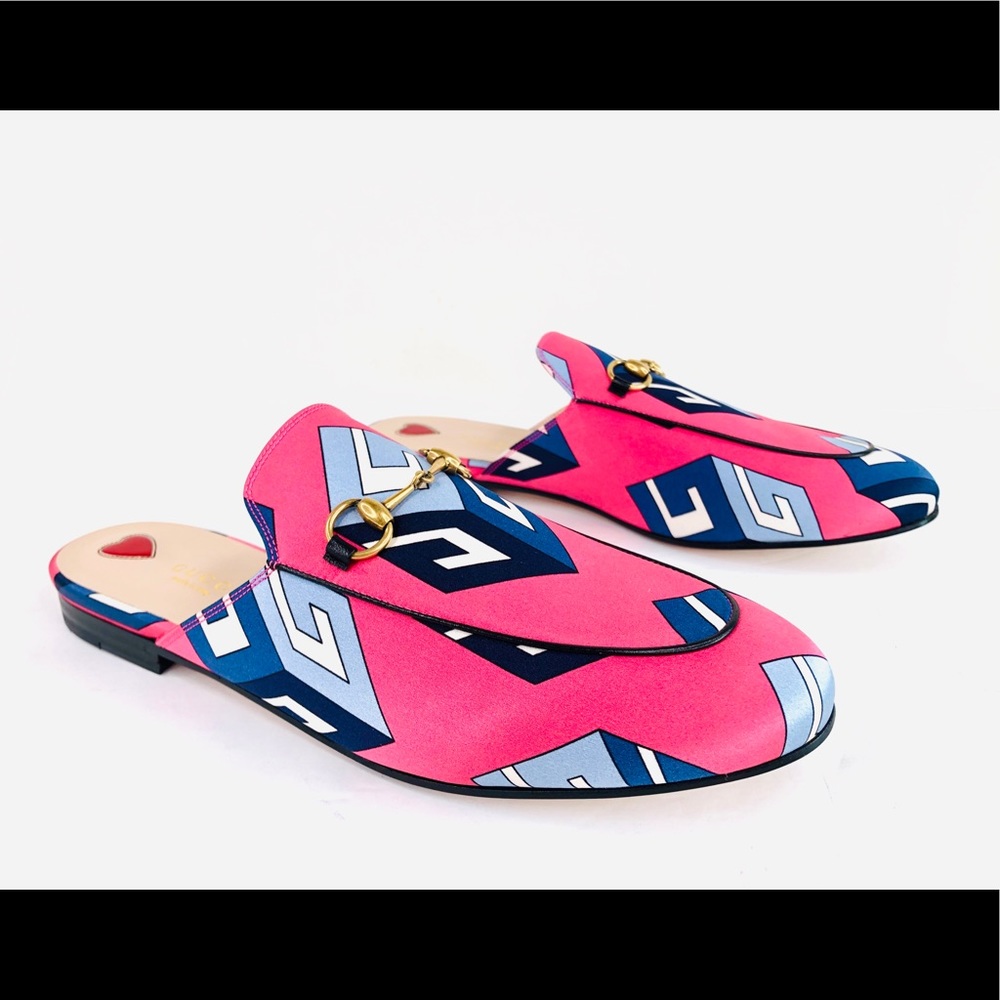 Gucci Princetown Horsebit Satin Mule Slippers 37